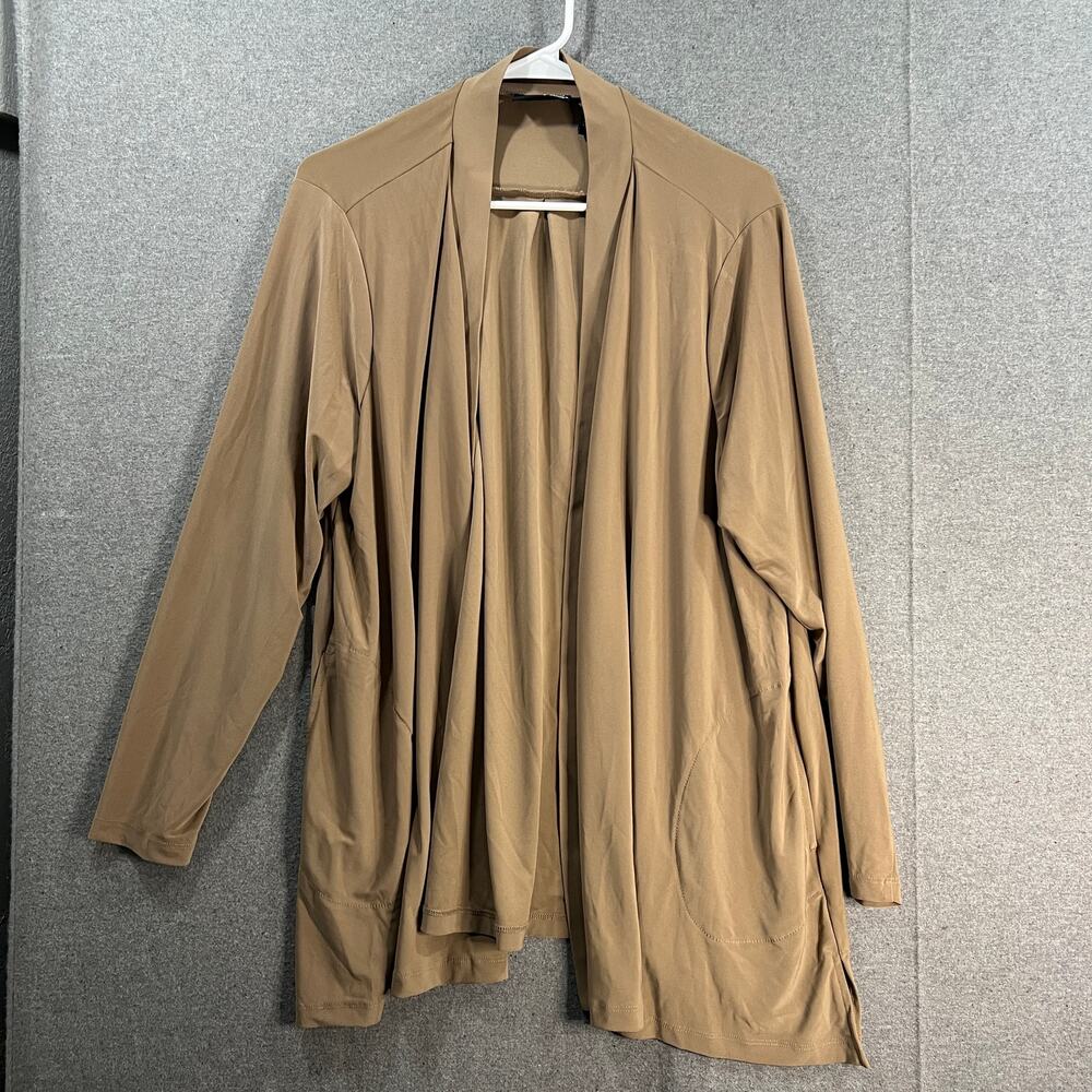 Attitudes by Renee Petite Como Jersey Dippy Cardigan Caribou Size Petite 1X